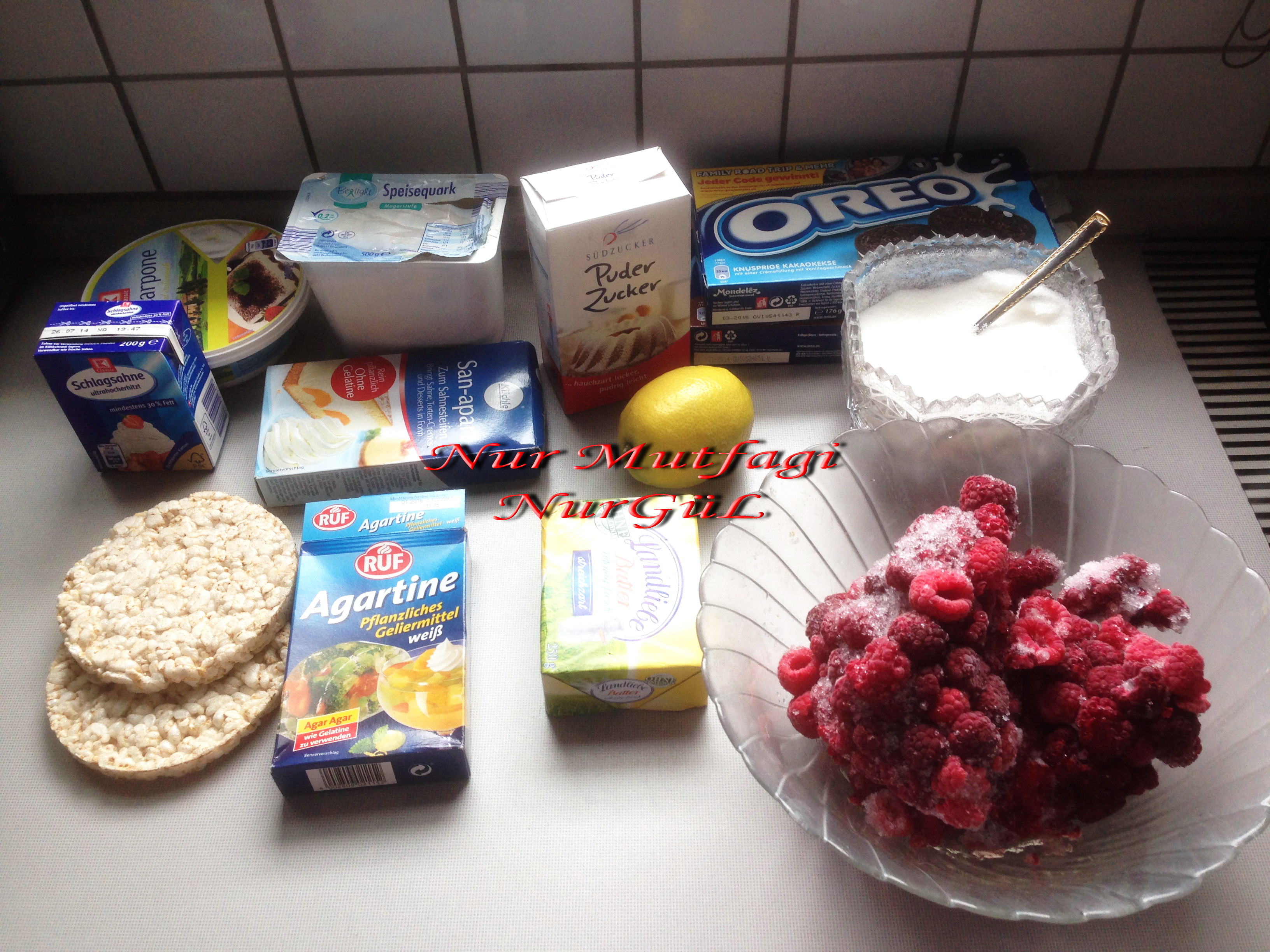 OREO Frambuazli pismeyen Cizkek bisküvili pasta himbeertorte cheescake