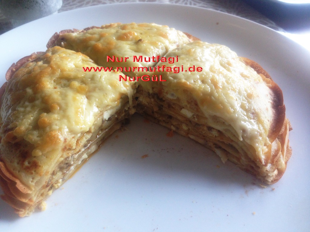 KREP BÖREK kiymali peynirli yumurtali Krepten Börek Nur Mutfağı