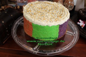5 renkli gökkusagi pastasi regenbogen torte