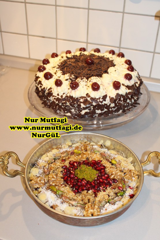 Schwarzwälder Kirschtorte karaorman Kirazli Pasta tarifi Nur Mutfağı