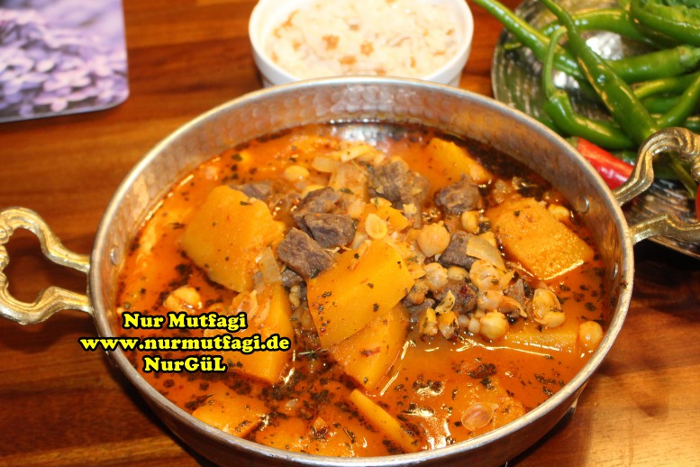 Kabaklama gaziantep yöresel yemek tarifi – etli nohut – nahni (10)