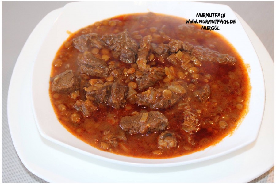 etli yesil mercimek yemegi tarifi