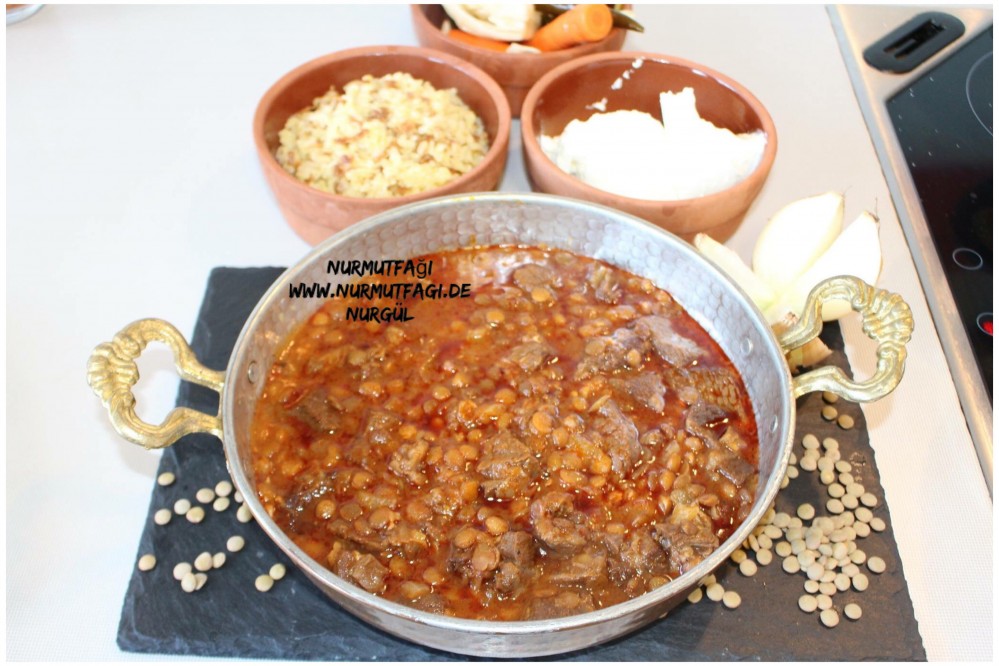 etli yesil mercimek yemegi tarifi