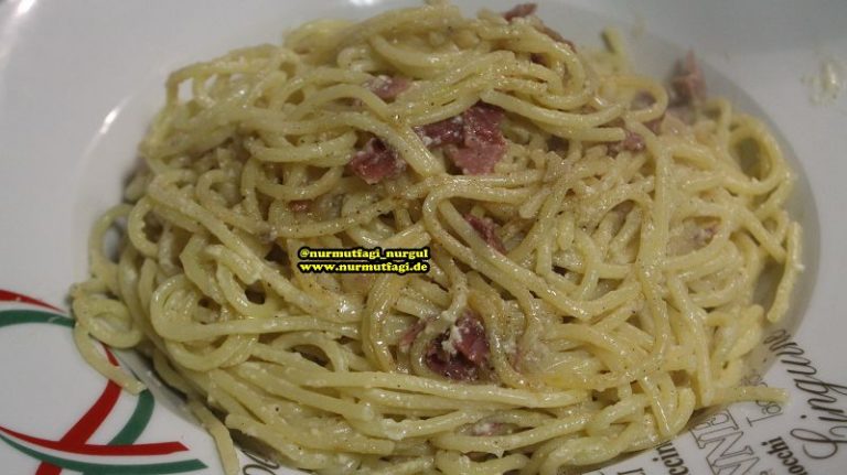Spaghetti Carbonara nasil yapilir tarifi, italyan makarnasi Nur Mutfağı