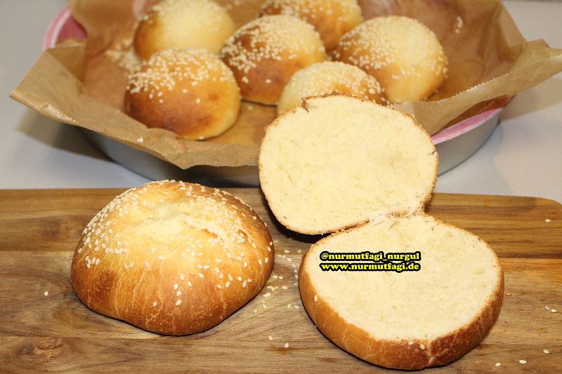 Ev yapımı Hamburger Ekmeği ve Hamburger köftesi nasil yapilir tarifi