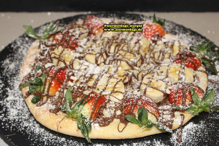 EN TATLI PİZZA 😋🍕 ÇİKOLATALI MEYVELİ PİZZA Nurmutfagi NurGüL Nur Mutfağı